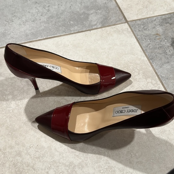 New condition Jimmy Choo Burgundy Heels 38 - Picture 2 of 7